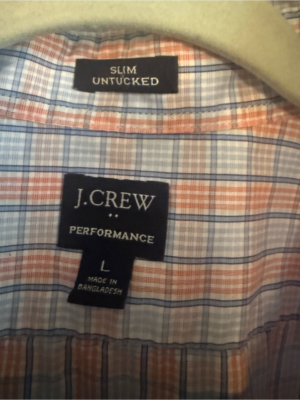 J. Crew Performance Slim Untucked Plaid Shirt - Blue & Orange